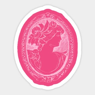 Vintage Distressed Pink Cameo Sticker